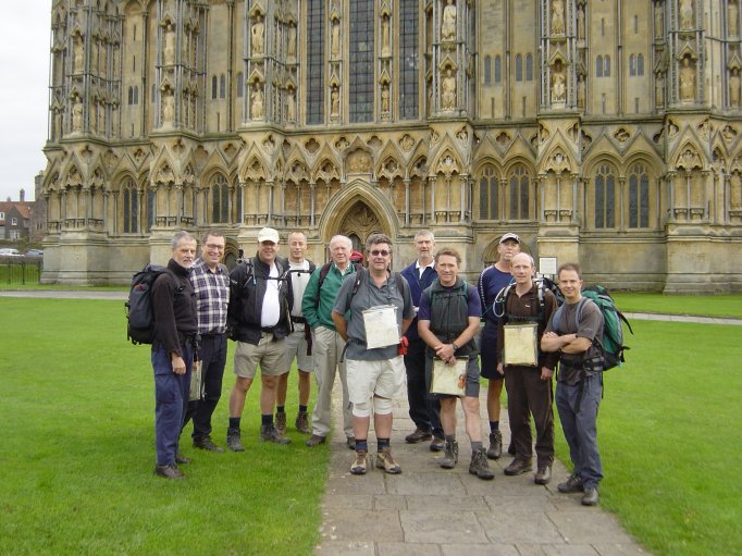 Group pose outside Wells cathedral!