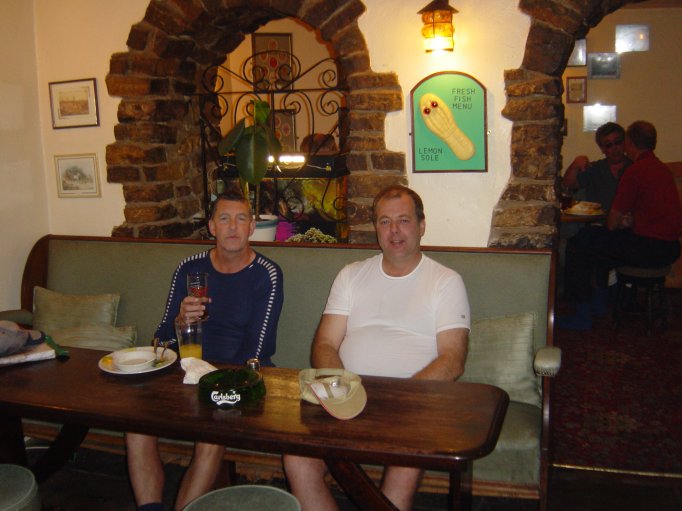 Ian & Pete having a glass at the New Inn.