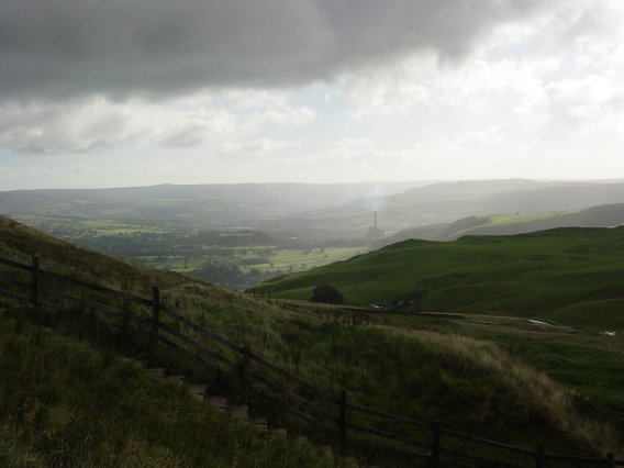 Brooding landscape with Castleton cement works in the distance