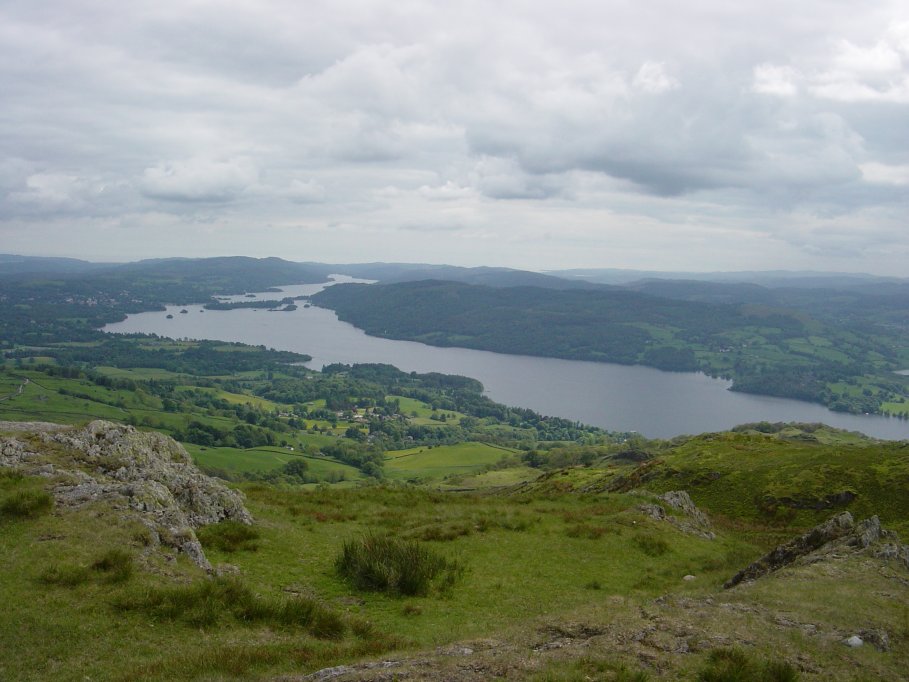 Coniston lake from the top od Wansfell Pike